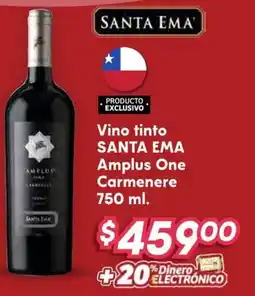 Soriana Híper SANTA EMA Vino tinto Amplus One Carmenere oferta