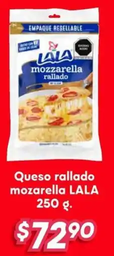 Soriana Híper Lala queso rallado mozarella oferta
