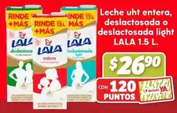 Soriana Híper Lala leche uht entera, deslactosada o deslactosada light oferta