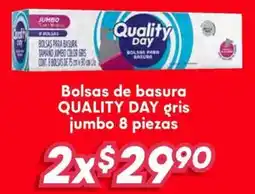 Soriana Híper Quality day bolsas de basura gris jumbo oferta