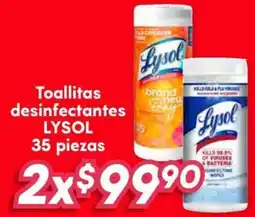 Soriana Híper Lysol toallitas desinfectantes oferta