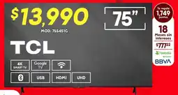 Soriana Híper Tcl smart tv 75" oferta
