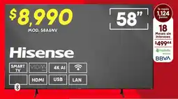 Soriana Híper Hisense smart tv 58" oferta