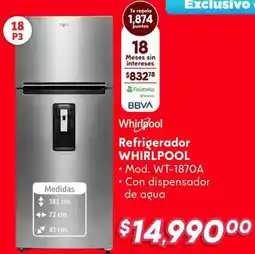 Soriana Híper Whirlpool refrigerador oferta