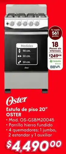 Soriana Híper Oster estufa de piso 20" oferta