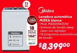 Midea lavadora automática blanca