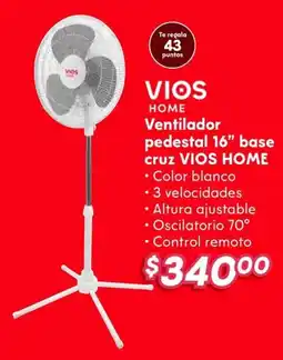 Soriana Híper Vios home ventilador pedestal 16" oferta