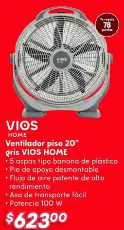Soriana Híper Vios home ventilador piso 20" oferta