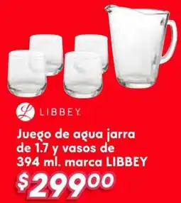 Soriana Híper Libbey juego de agua jarra oferta
