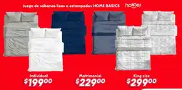 Soriana Híper Home basics juego de sábanas lisas o estampadas oferta