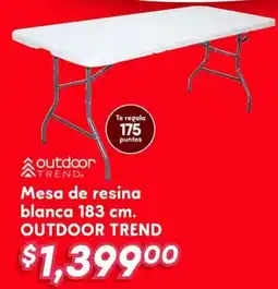 Soriana Híper Outdoor trend mesa de resina blanca oferta