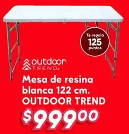 Soriana Híper Outdoor trend mesa de resina blanca oferta