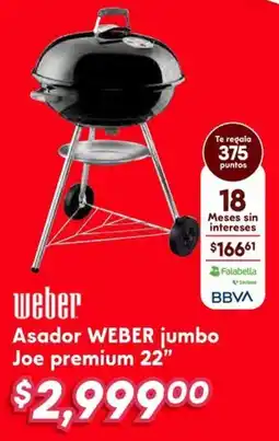 Soriana Híper Weber asador jumbo joe premium 22" oferta