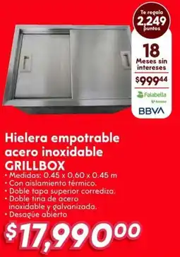 Soriana Híper Grillbox hielera empotrable acero inoxidable oferta
