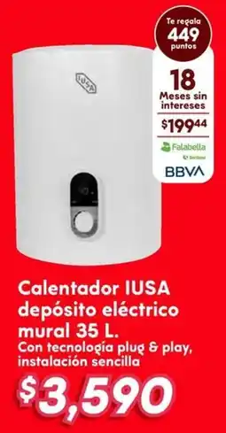 Soriana Híper Iusa calentador depósito eléctrico mural oferta