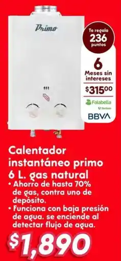 Soriana Híper Calentador instantáneo primo oferta