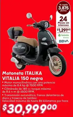 Italika vitalia motoneta 150 negra
