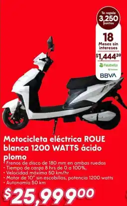 Soriana Híper Motocicleta eléctrica ROUE blanca oferta