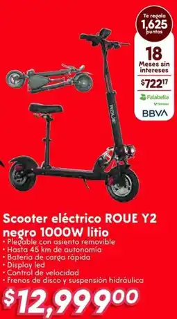 Soriana Híper Roue y2 scooter eléctrico negro oferta