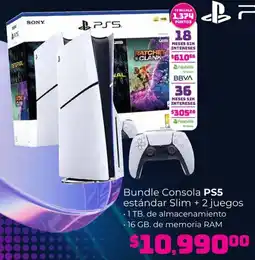 Soriana Híper Sony bundle consola ps5 estándar slim + 2 juegos oferta