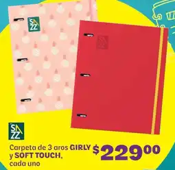 Soriana Híper Girly y soft touch carpeta de 3 aros oferta