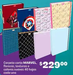 Soriana Híper Marvel carpeta carta florecer, texturas o colores suaves oferta