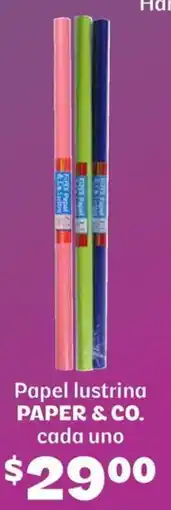 Soriana Híper Paper & Co papel lustrina cada uno oferta