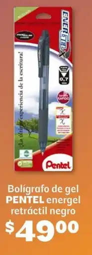 Soriana Híper Pentel bolígrafo de gel energel retráctil negro oferta