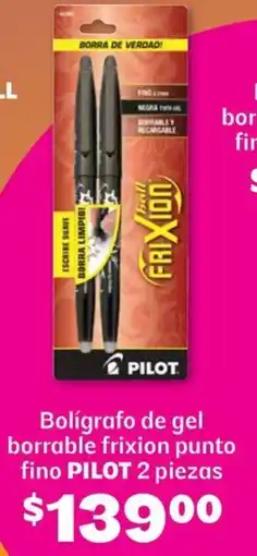 Soriana Híper Pilot bolígrafo de gel borrable frixion punto fino oferta