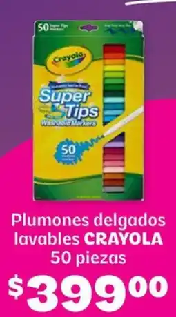 Soriana Híper Crayola plumones delgados lavables oferta