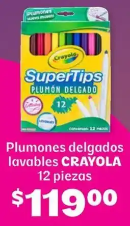 Soriana Híper Crayola plumones delgados lavables oferta