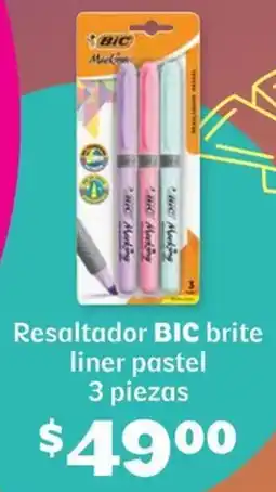 Soriana Híper Bic resaltador brite liner pastel oferta