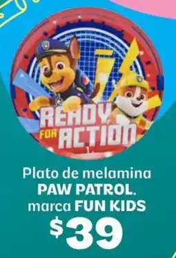 Soriana Híper Paw patrol fun kids plato de melamina oferta