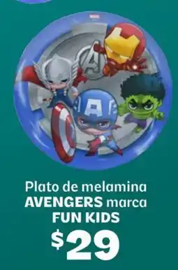 Soriana Híper Avengers marca fun kids plato de melamina oferta