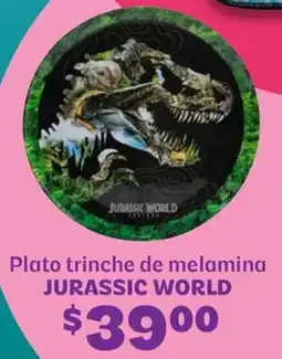 Soriana Híper jurassic world plato trinche de melamina oferta