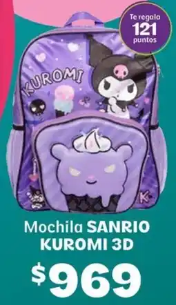 Soriana Híper Sanrio kuromi 3D mochila oferta