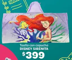Soriana Híper Disney sirenita toalla con capucha oferta