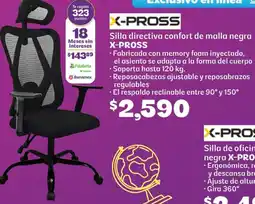 Soriana Híper X-pross silla directiva confort de malla negra oferta