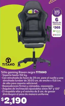 Soriana Híper Titano silla gaming raven negra oferta