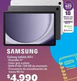 Soriana Híper Samsung galaxy tablet A9+ oferta