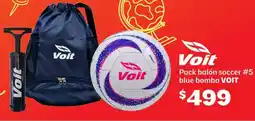 Soriana Híper Voit pack balón soccer #5 blue bomba oferta