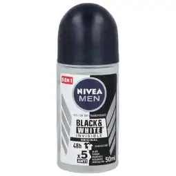 Farmacias YZA NIVEA MEN Desodorante Antimanchas, Black & White Invisible Power roll on 50 ml oferta