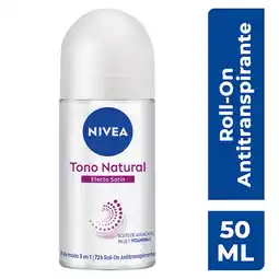 Farmacias YZA NIVEA Desodorante Aclarante Tono Natural Efecto Satín roll on 50 ml oferta