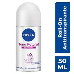 Farmacias YZA NIVEA Desodorante Aclarante Tono Natural Efecto Satín roll on 50 ml oferta