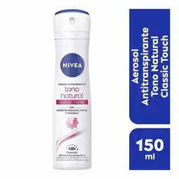 Farmacias YZA NIVEA Desodorante Aclarante Tono Natural Classic Touch spray 150 ml oferta