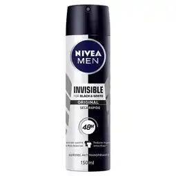 Farmacias YZA NIVEA MEN Desodorante Antimanchas, Black & White Invisible Power spray 150 ml oferta