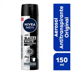 Farmacias YZA NIVEA MEN Desodorante Antimanchas, Black & White Invisible Power spray 150 ml oferta