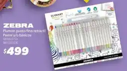 Sam's Club ZEBRA Plumón punto fino retráctil pastel y/o básicos oferta