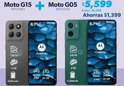 Sam's Club Moto G15 + Moto G05 oferta