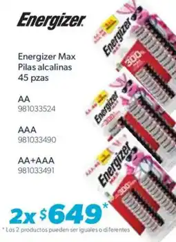 Sam's Club Energizer Max Pilas alcalinas oferta